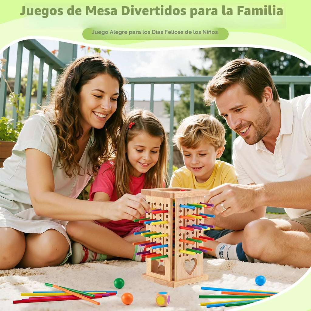 Montessori - Juegos de mesa de madera, 42 palos coloridos juguetes de aprendizaje de matemáticas para niños de 3, 4, 5, 6 años, juegos de mesa para niños de 4 a 6 años, juguete de habilidades motoras finas, juego de viaje familiar, regalos para niños y