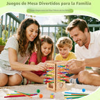 Montessori - Juegos de mesa de madera, 42 palos coloridos juguetes de aprendizaje de matemáticas para niños de 3, 4, 5, 6 años, juegos de mesa para niños de 4 a 6 años, juguete de habilidades motoras finas, juego de viaje familiar, regalos para niños y