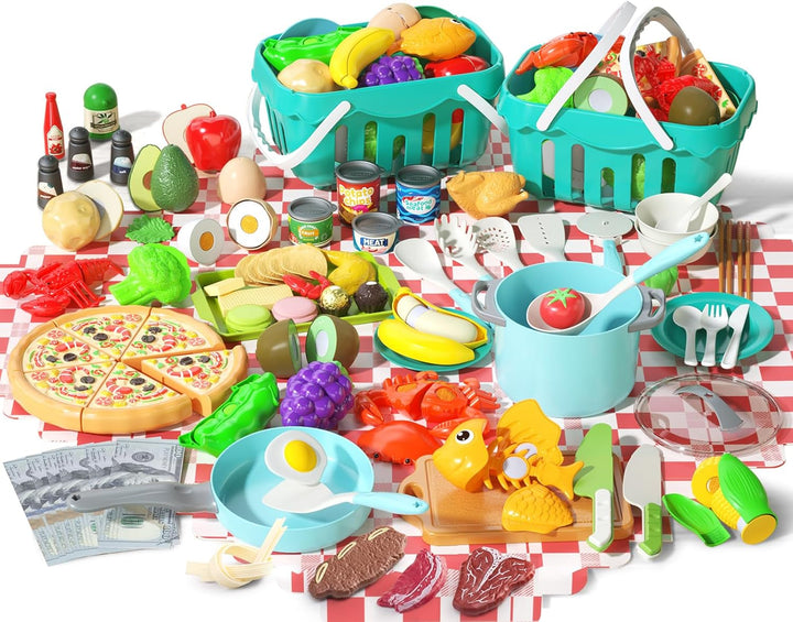 Juego de cocina de 150 piezas, accesorios de cocina para niños pequ...
