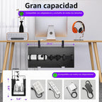 Bandeja de Gestión de Cables Bajo el Escritorio - Gestión de Cables Bajo el Escritorio - Montaje con Abrazadera/Tornillo - Gestión de Cables de Tela - Bandeja de Canaletas para Cables