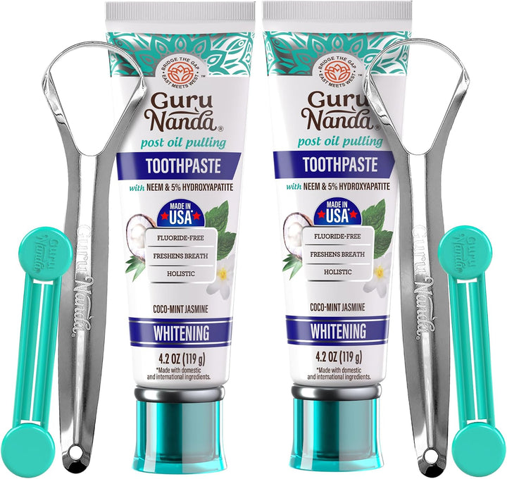 GuruNanda Pasta de dientes hidroxiapatita para blanquear con neem y...