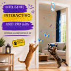 Juguetes interactivos para gatos de interior: varita de plumas de ave voladora automática, ejercicio de persecución, enriquecimiento, estimulación, colgante duradero seguro recargable por USB para