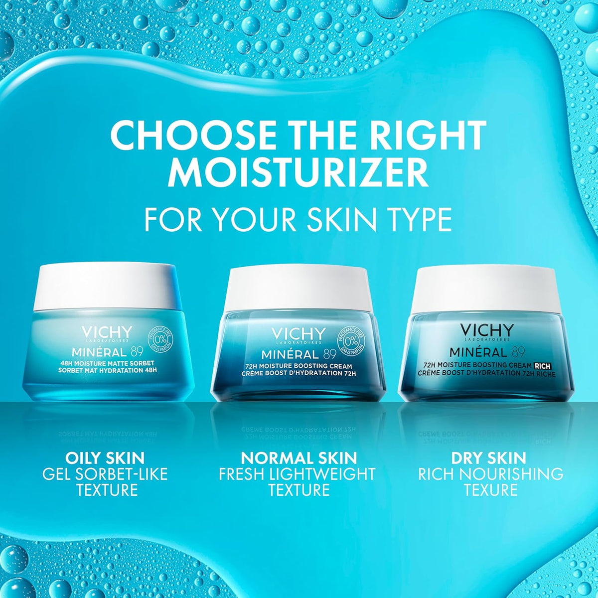 Vichy Mineral 89 Fragrance Free Cream, Moisture Boosting Cream with...