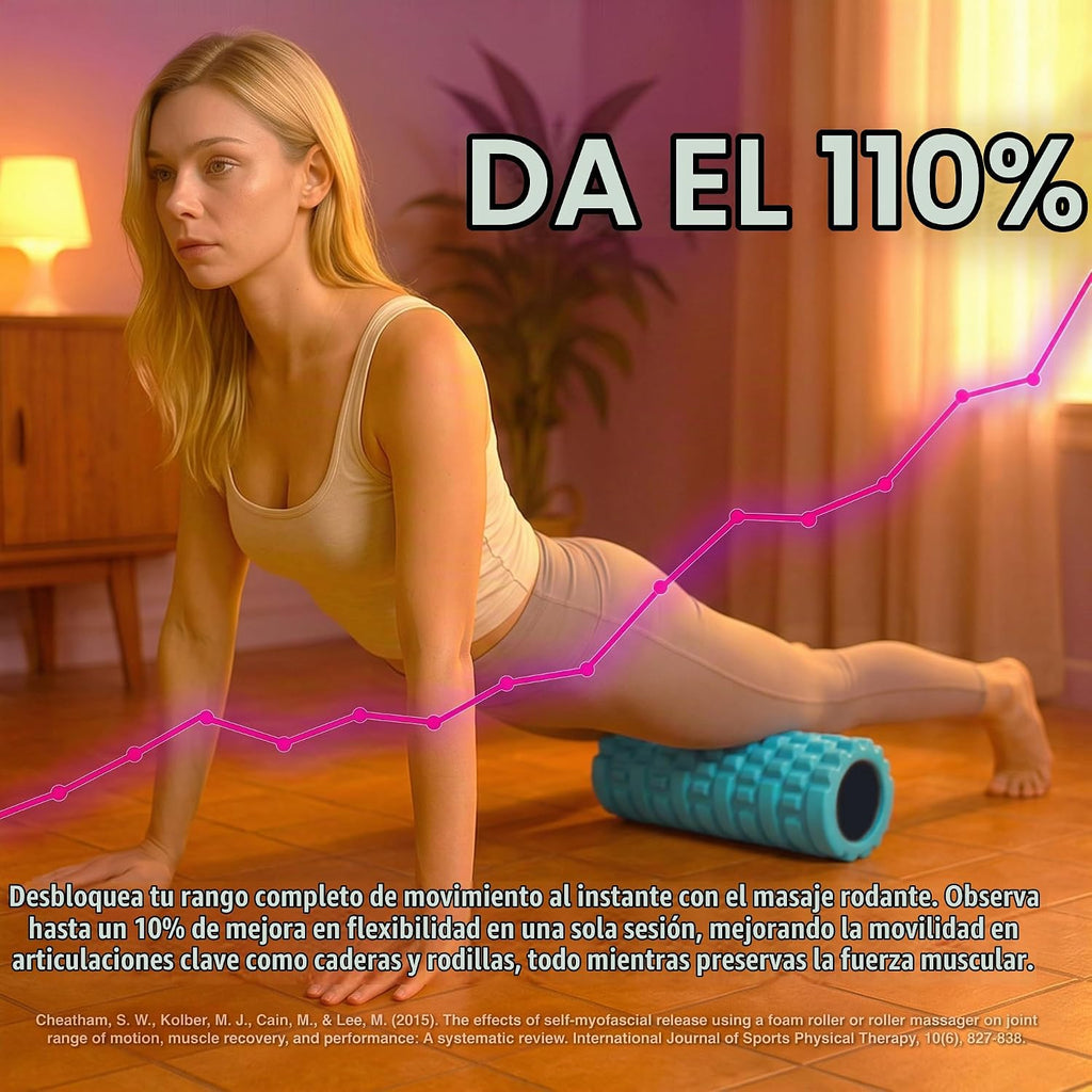 Rodillo de espuma fuerte 321 – Masajeador de tejido profundo de densidad media para masaje muscular y liberación de puntos miofascial, con eBook 4K