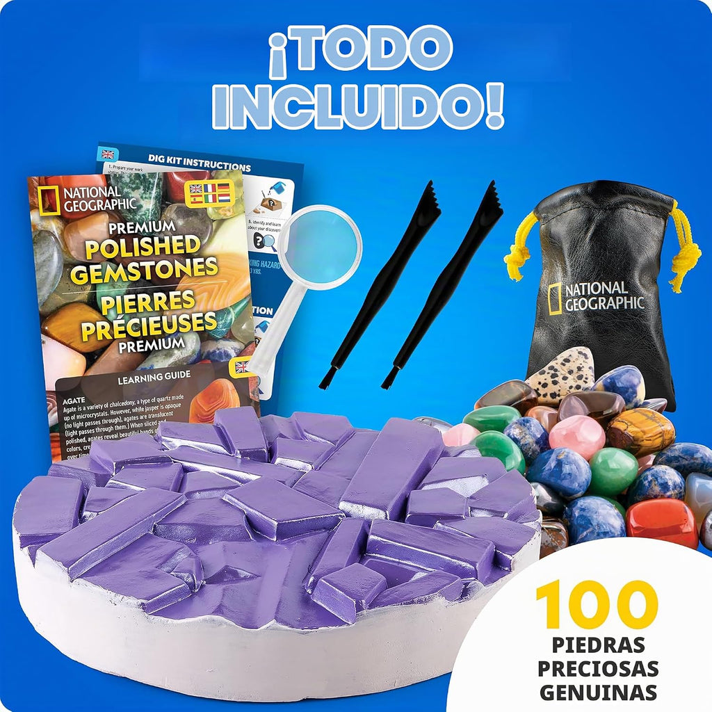 National Geographic Gigantic Gemstone Dig Kit con 100 Real Gems