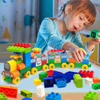 CONVENTEJOY Juego de 90 bloques de construcción clásicos para niños pequeños de 3 a 6 años, juguete educativo de tren de ladrillos de construcción grandes, juguetes STEM compatibles con las principales marcas, regalo para niños