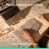Logitech Wave Keys - Teclado ergonómico inalámbrico con reposamanos...