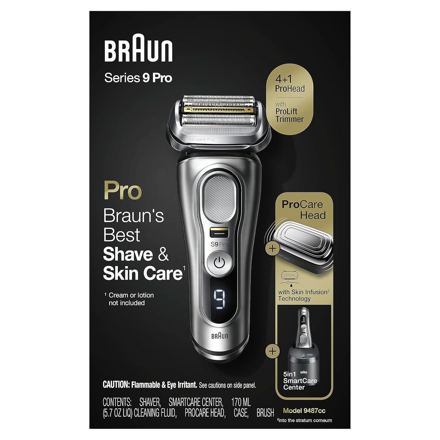 Braun Series 9 Pro 9487cc Afeitadora eléctrica para hombre, para us...