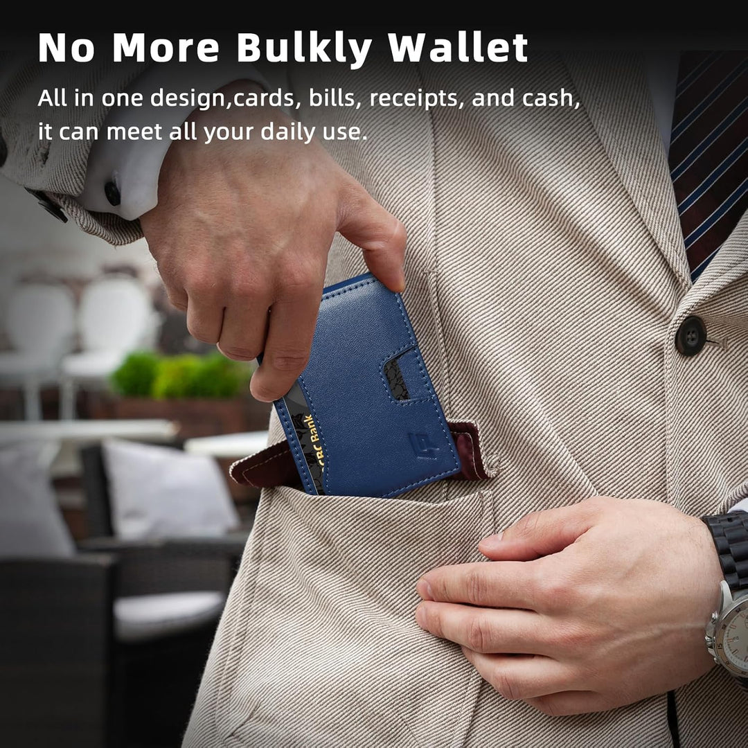 ECOZATU Cartera Minimalista Delgada para Hombres - Cartera con Clip...