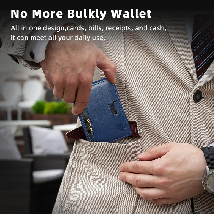 ECOZATU Cartera Minimalista Delgada para Hombres - Cartera con Clip...
