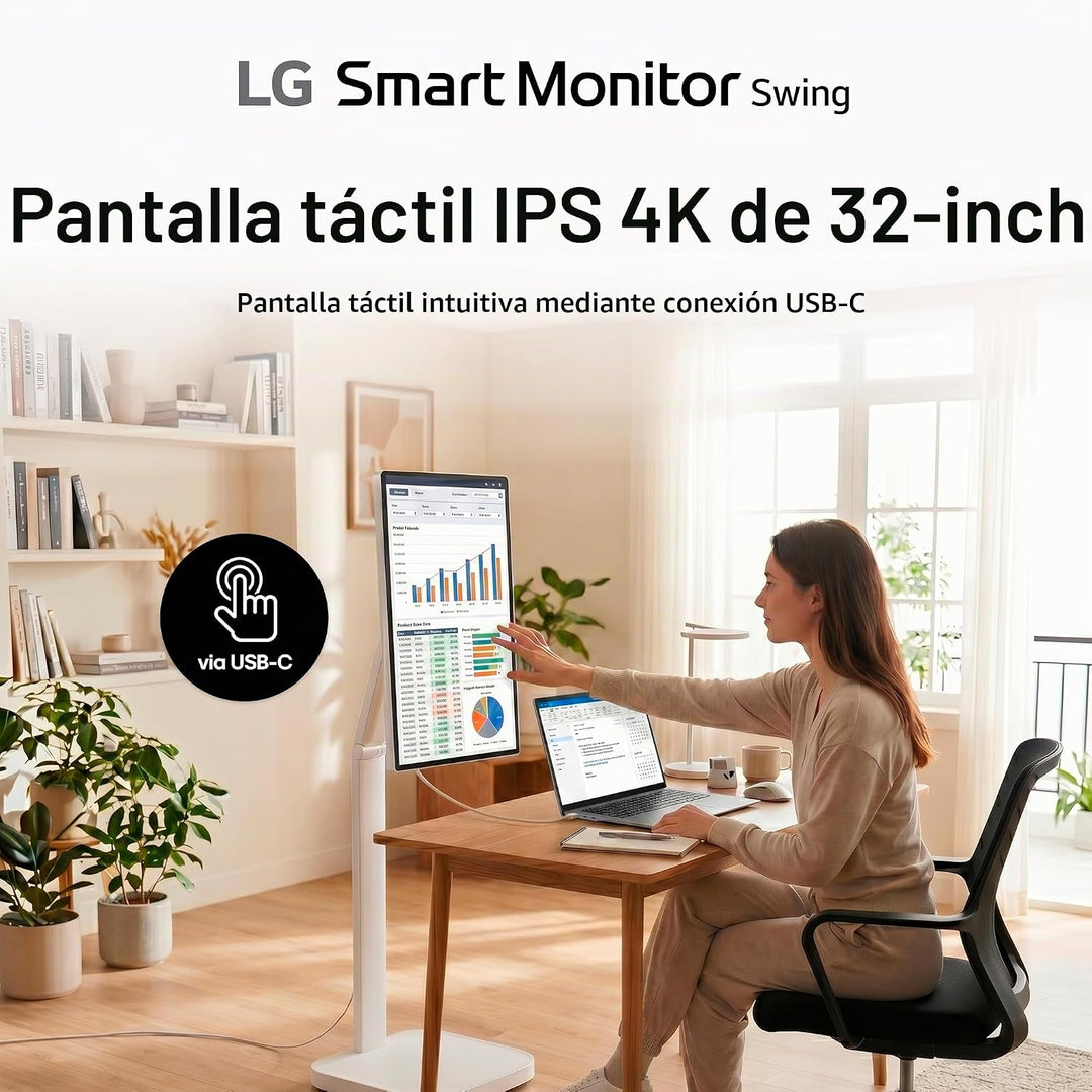 LG Smart Monitor Swing 32U889SA-W 32 pulgadas 4K UHD (3840x2160) IP...