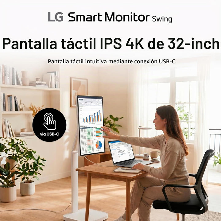 LG Smart Monitor Swing 32U889SA-W 32 pulgadas 4K UHD (3840x2160) IP...