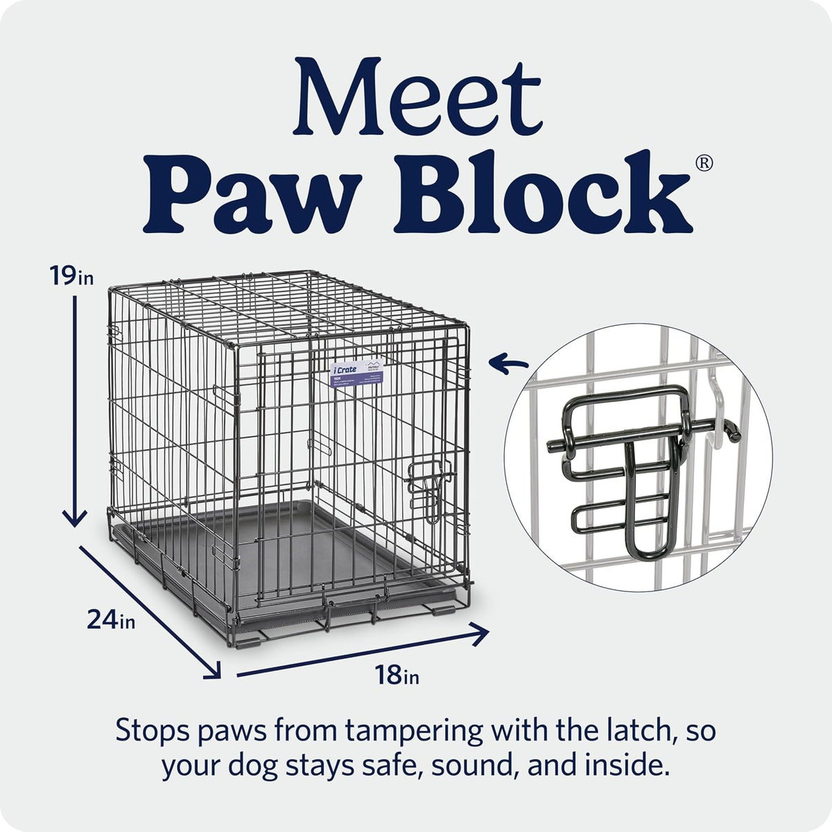 Midwest iCrate de una sola puerta de 24 pulgadas, para razas pequeñas, 12-20 libras