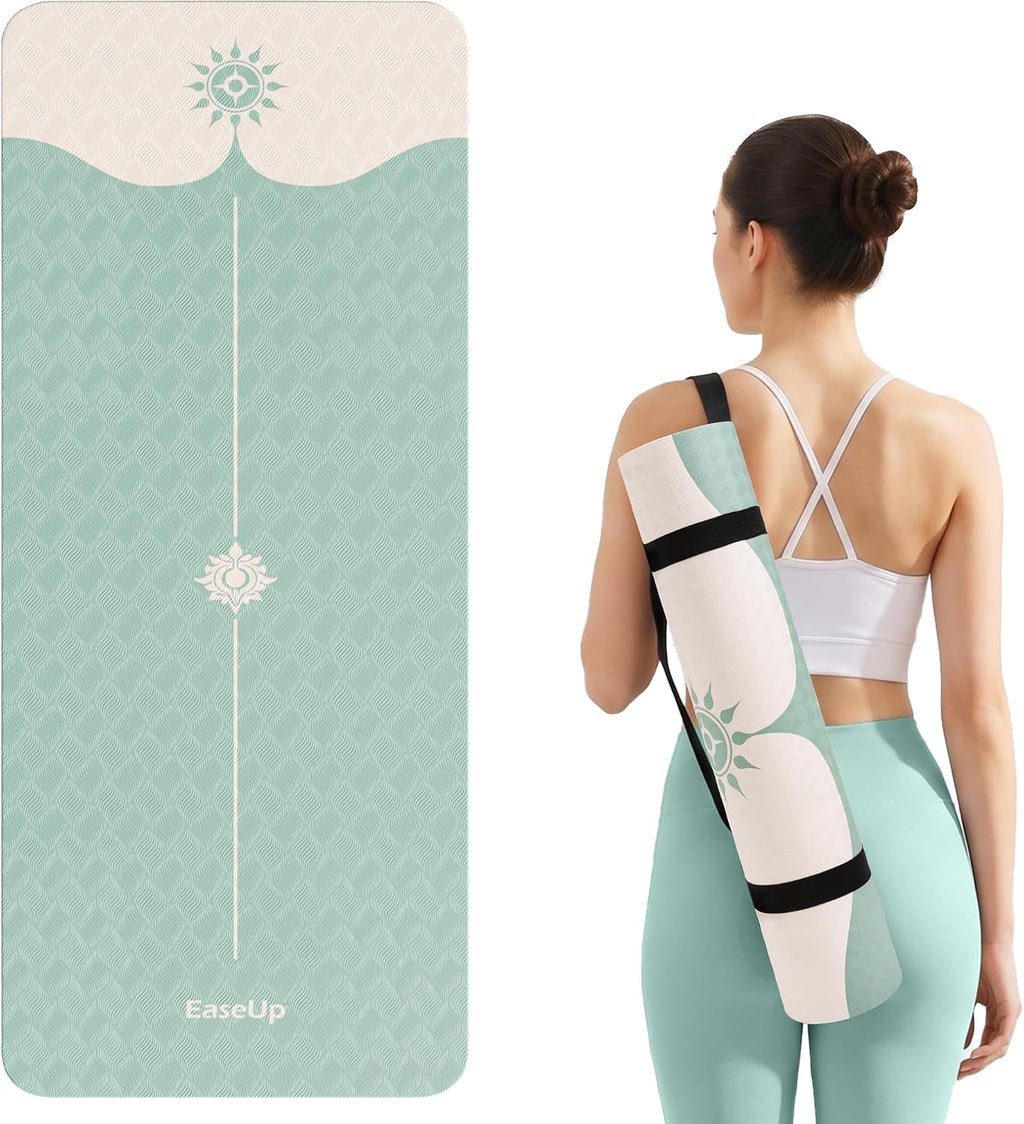 EaseUp Tapete de Yoga 73"x28"x0.4", 10 mm de grosor, Antideslizante para Entrenamiento, Pilates