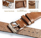hemsut h Horween - Correas de reloj de cuero para hombre, correa de cuero de liberación rápida para reloj, envoltura de repuesto de 0.71 pulgadas, 0.78 pulgadas, 0.86 pulgadas
