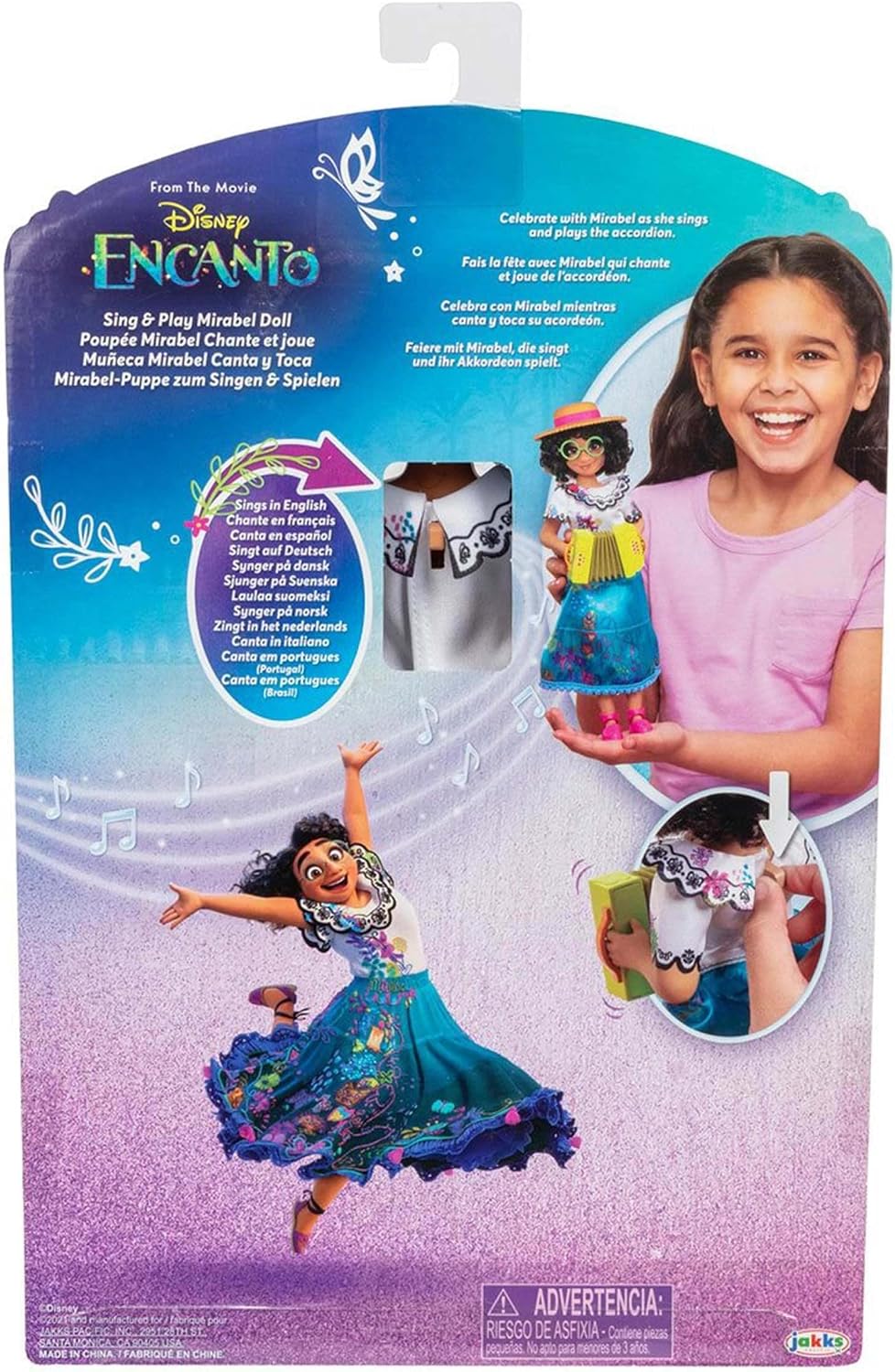Disney Encanto Mirabel Doll Sing & Play, Sings Music y Plays Accordion
