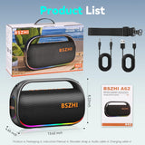 BSZHI Altavoz Bluetooth de 80 W (máximo de 120 W) Fuerte, Altavoces...