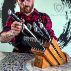 Dalstrong Gladiator - Juego de 12 cuchillos de cocina, asas negras