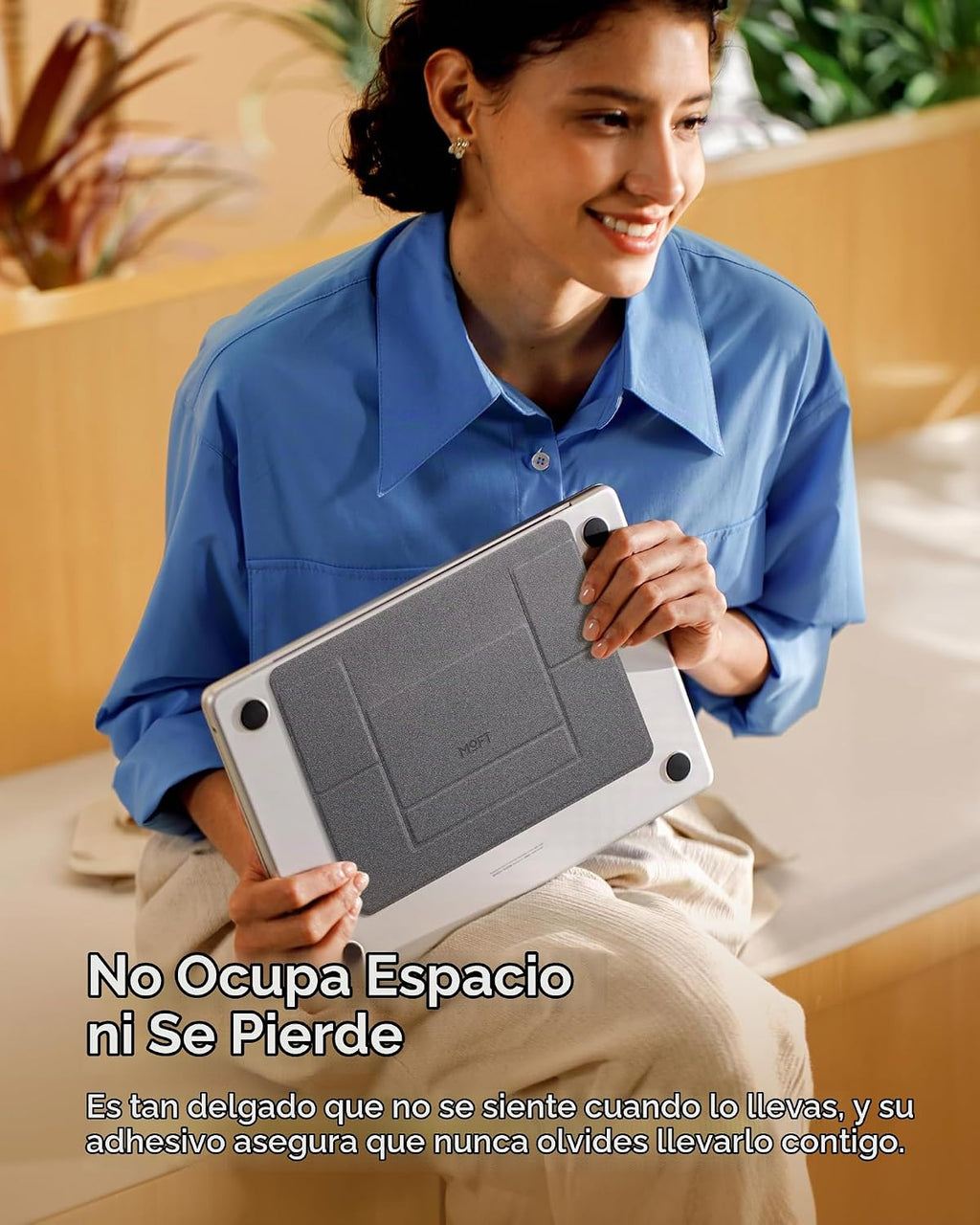 Soporte para portátil Invisible MOFT, elevador portátil adhesivo para trabajo móvil