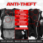 RAVERUNNER Mochila de hidratación antirrobo | Mochila rave aprobada por festivales para asistentes a conciertos, mochila de agua para festivales sin fugas para EDC, paquete de hidratación rave