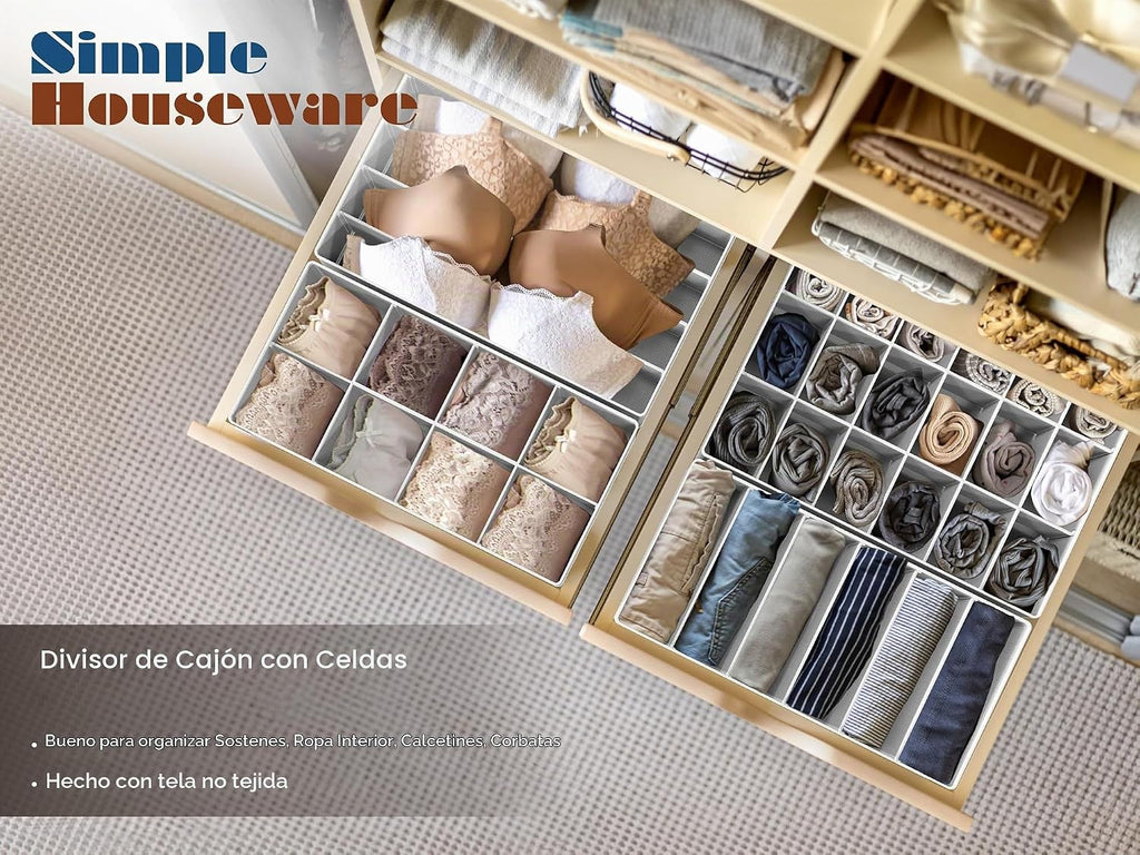 Simple Houseware Organizadores Divisores de Cajón para Ropa Interior, Surtido, 7 piezas