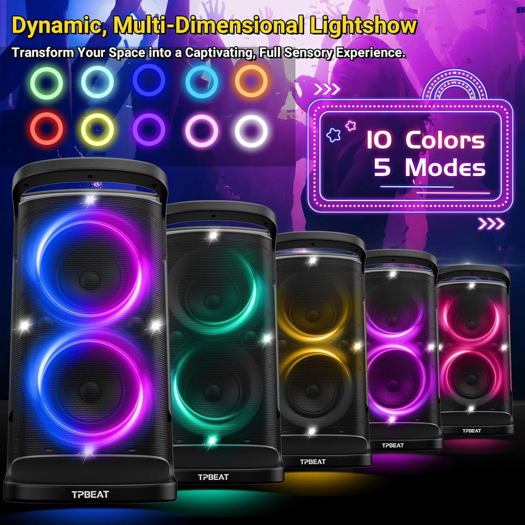 QxbJoy Altavoz Bluetooth Portátil: Sonido Potente de 160W de Pico,...