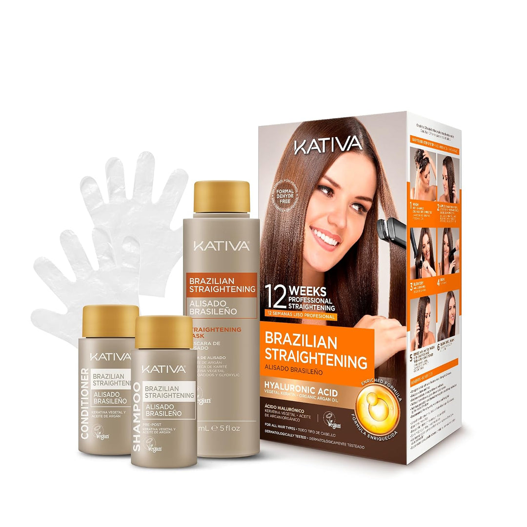 KATIVA Kit de tratamiento de queratina brasileña \u2013 Alisado de...