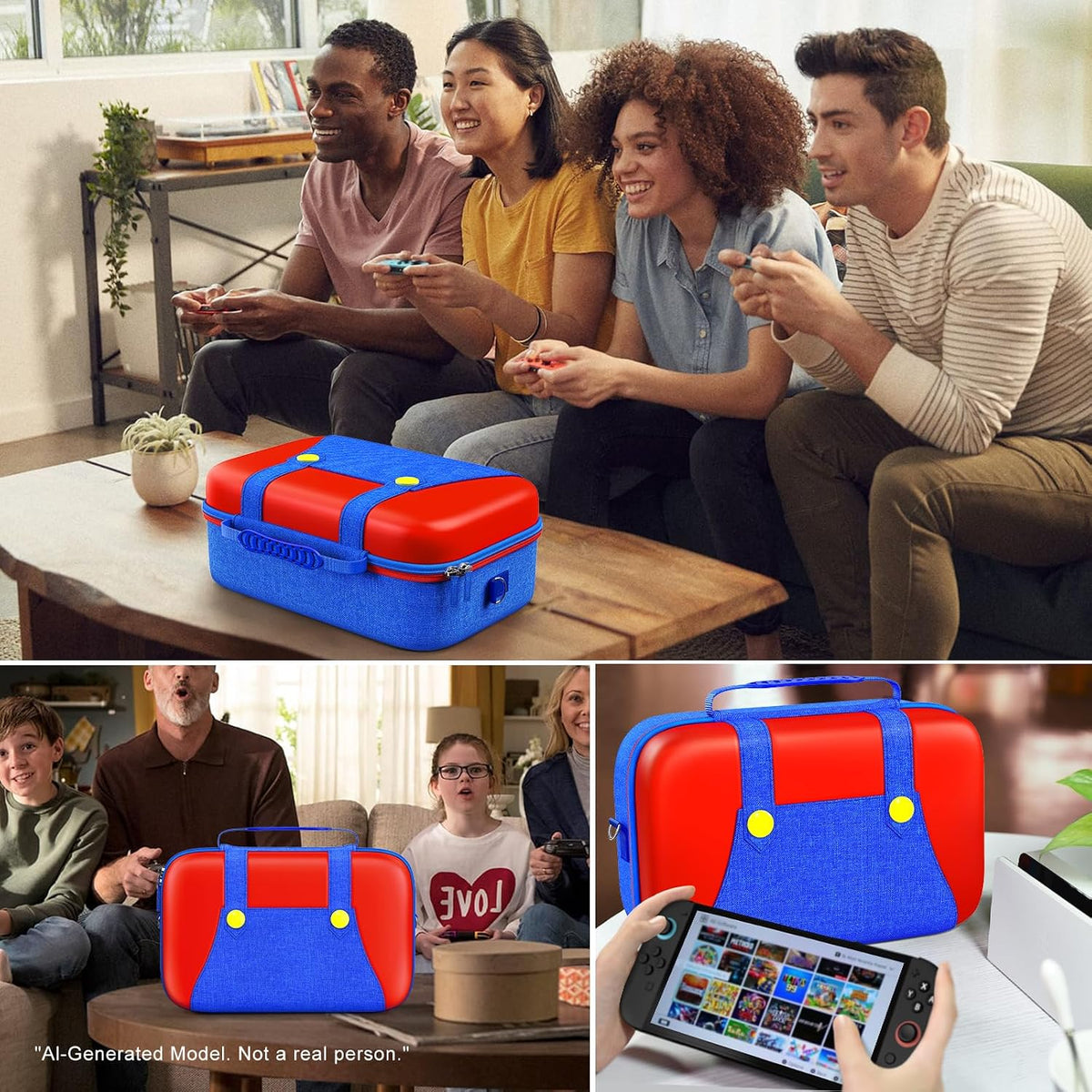 ivoler Maletín de Transporte y Almacenamiento para Nintendo Switch 2 2025 Todo en Uno Casos Rojo+Azul