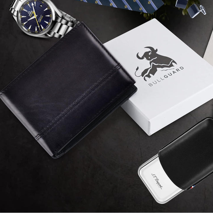 BULL GUARD Cartera de Cuero Rfid | El Bifold Delgado del Caballero...