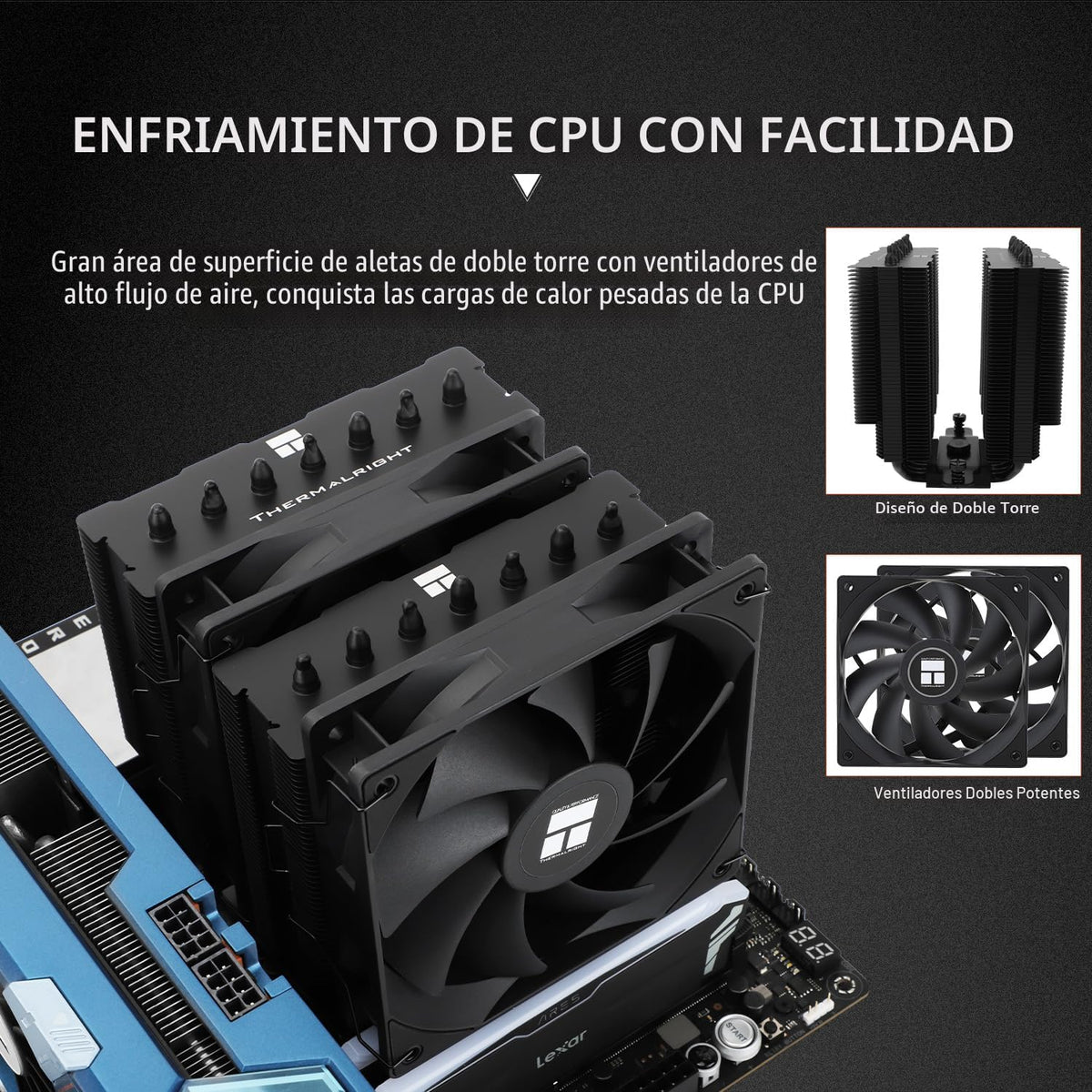 Thermalright Phantom Spirit 120 SE - Enfriador de aire negro para C...