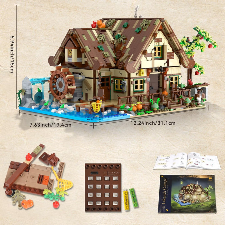 Juego de construcción de cabaña de madera con luz 2570