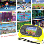 EASEGMER Juegos electrónicos portátiles de 16 bits para niños con 220 juegos de video HD, Amarillo