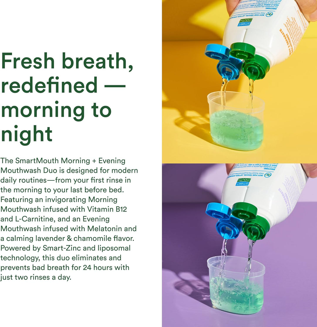 SmartMouth Paquete de enjuague bucal liposomal avanzado para mañana...