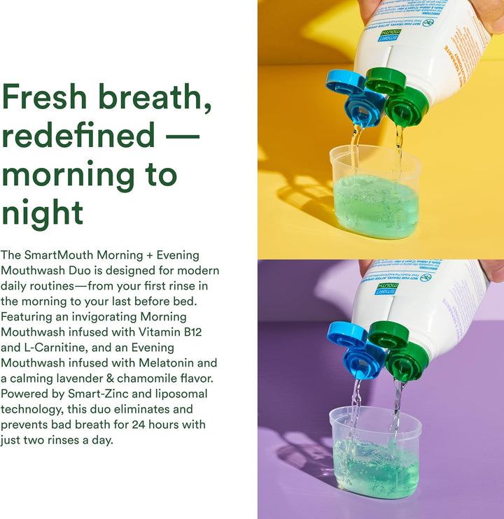 SmartMouth Paquete de enjuague bucal liposomal avanzado para mañana...