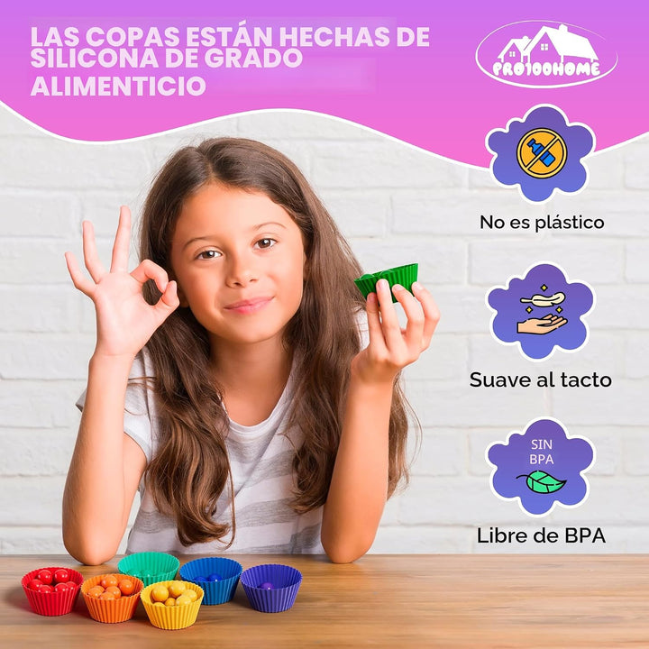 PRO100HOME - Juguetes Montessori de aprendizaje de madera para niño...