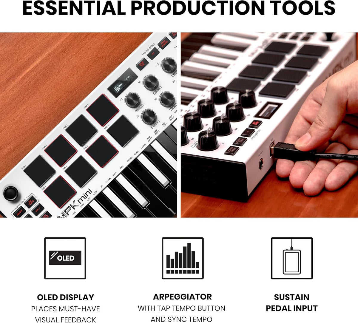 Akai Professional MPK Mini MK3 - Controlador de teclado MIDI USB de...