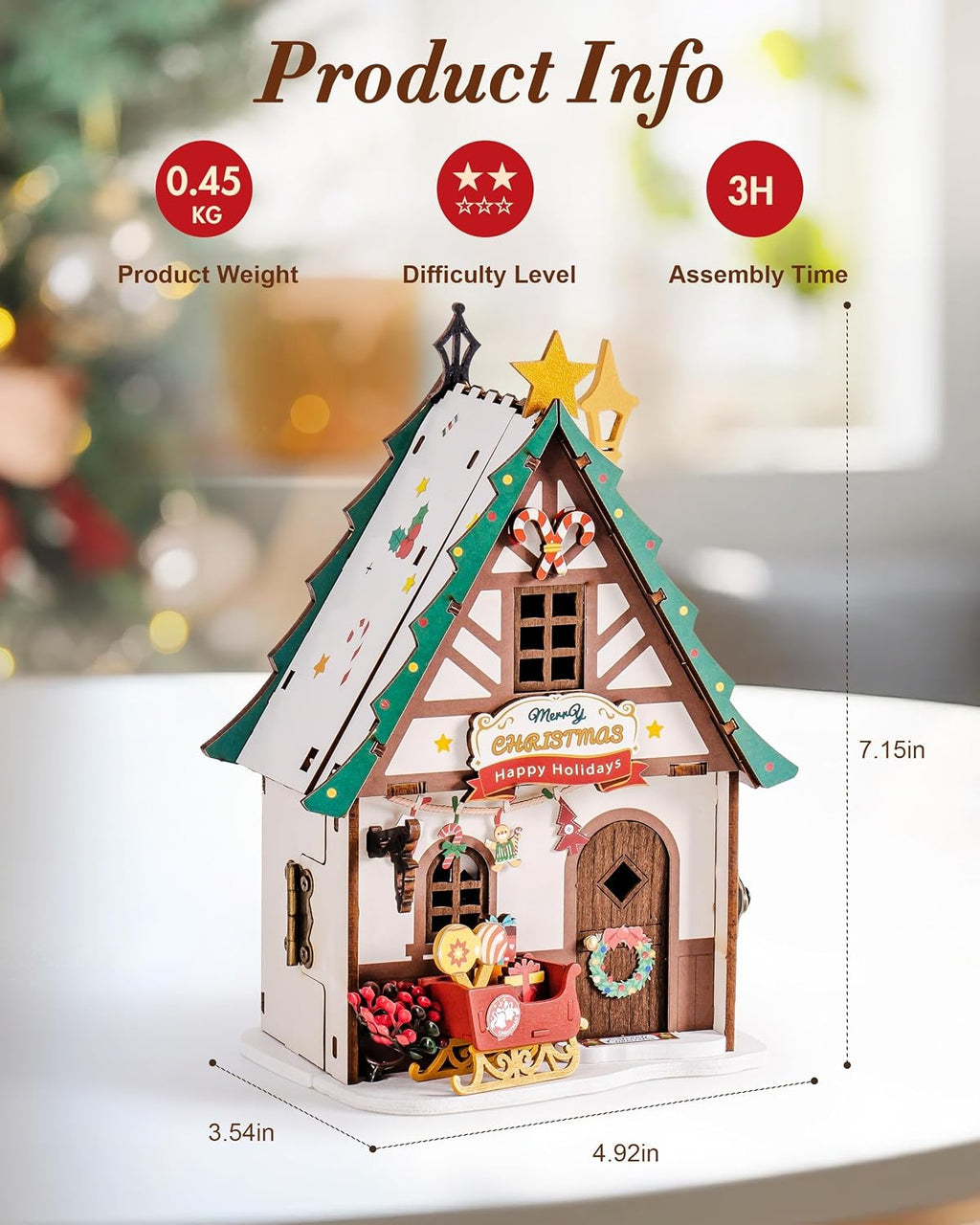 Rolife Kit de casa de muñecas en miniatura de madera, kit de bricolaje de casa de madera en miniatura para adultos para construir, rompecabezas de madera en 3D coleccionable para decoración del hogar