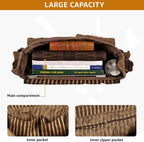 Bolsa bandolera de hombro de lona LEATHER VILLAGE para hombres y mujeres – Elegante bandolera estilo mochila para oficina, viajes y uso diario