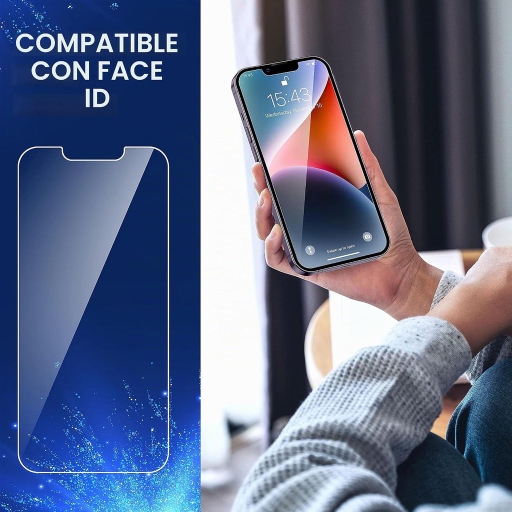 ImpactStrong - Protector de pantalla de vidrio templado irrompible para iPhone 13 Pro Max/iPhone 14 Plus [Instalación fácil] [Libre de burbujas] [Dureza 9H] [Cobertura completa] Compatible con funda