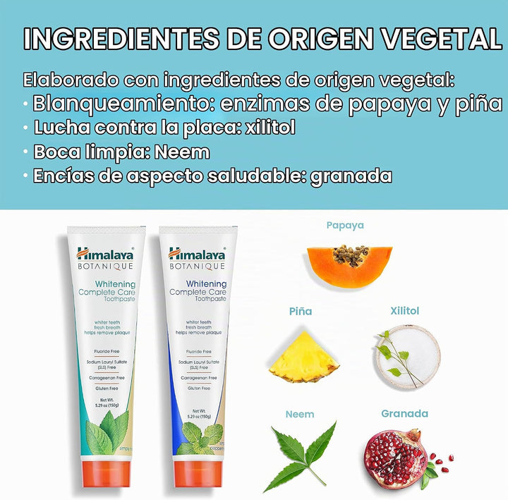 Himalaya Botanique Whitening Complete Care Pasta de dientes, sabore...
