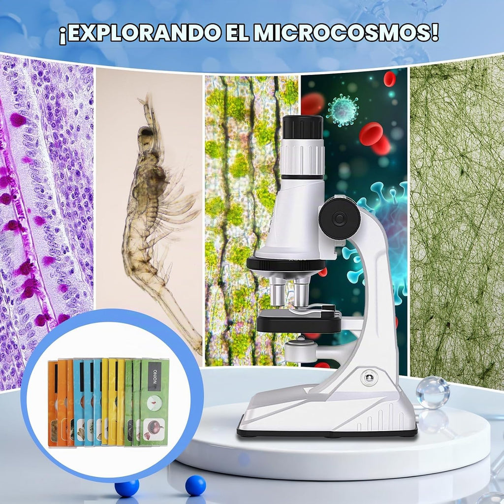 Kids Microscope Kit con Blank y Prepared Slides