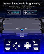 Gammeefy Control de Switch – Joysticks de Efecto Hall y agarre mejorado – Reemplazo de mando único para Switch Joypad con 8 iluminación RGB en color, Turbo, Macros - Negro, 6.2"/7"