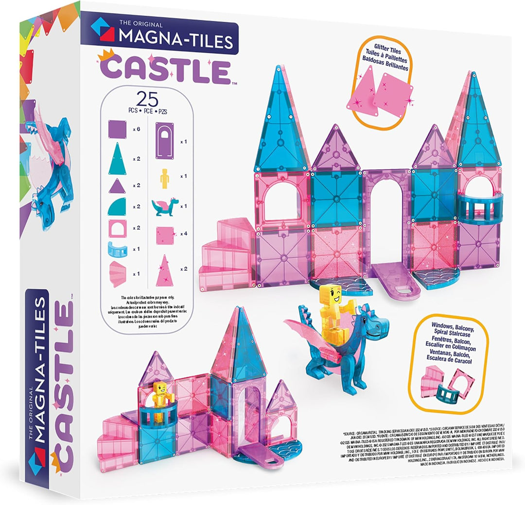 MAGNA-TILES Castle - Juego de construcción magnética de 25