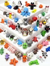 60 piezas de animales impresos al azar en 3D figuras