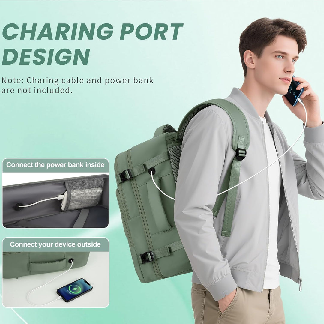 Mochila de Viaje Sinaliy, Verde militar, Grande, Viajes