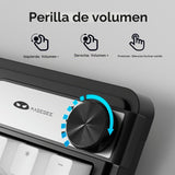 MageGee V990 Combo de teclado y mouse inalámbricos cremosos, 99 tec...