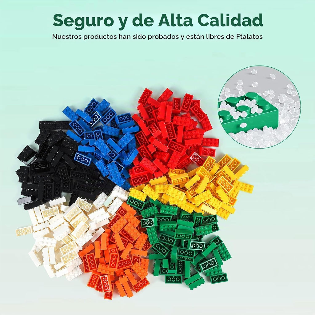 HUIZDQ 500 ladrillos de construcción clásicos y 1 placa base gris, 7