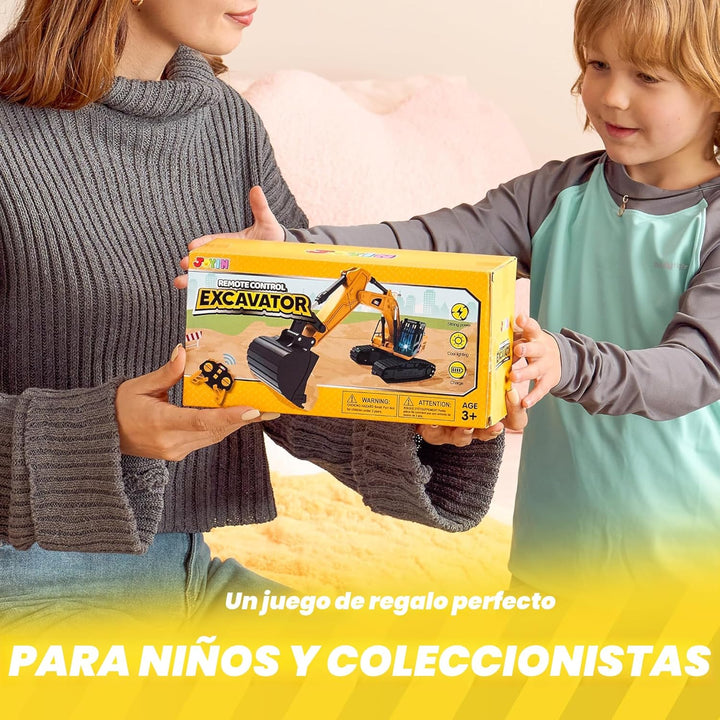 JOYIN Excavadora de Control Remoto Juguetes para Niños, Excavadora...