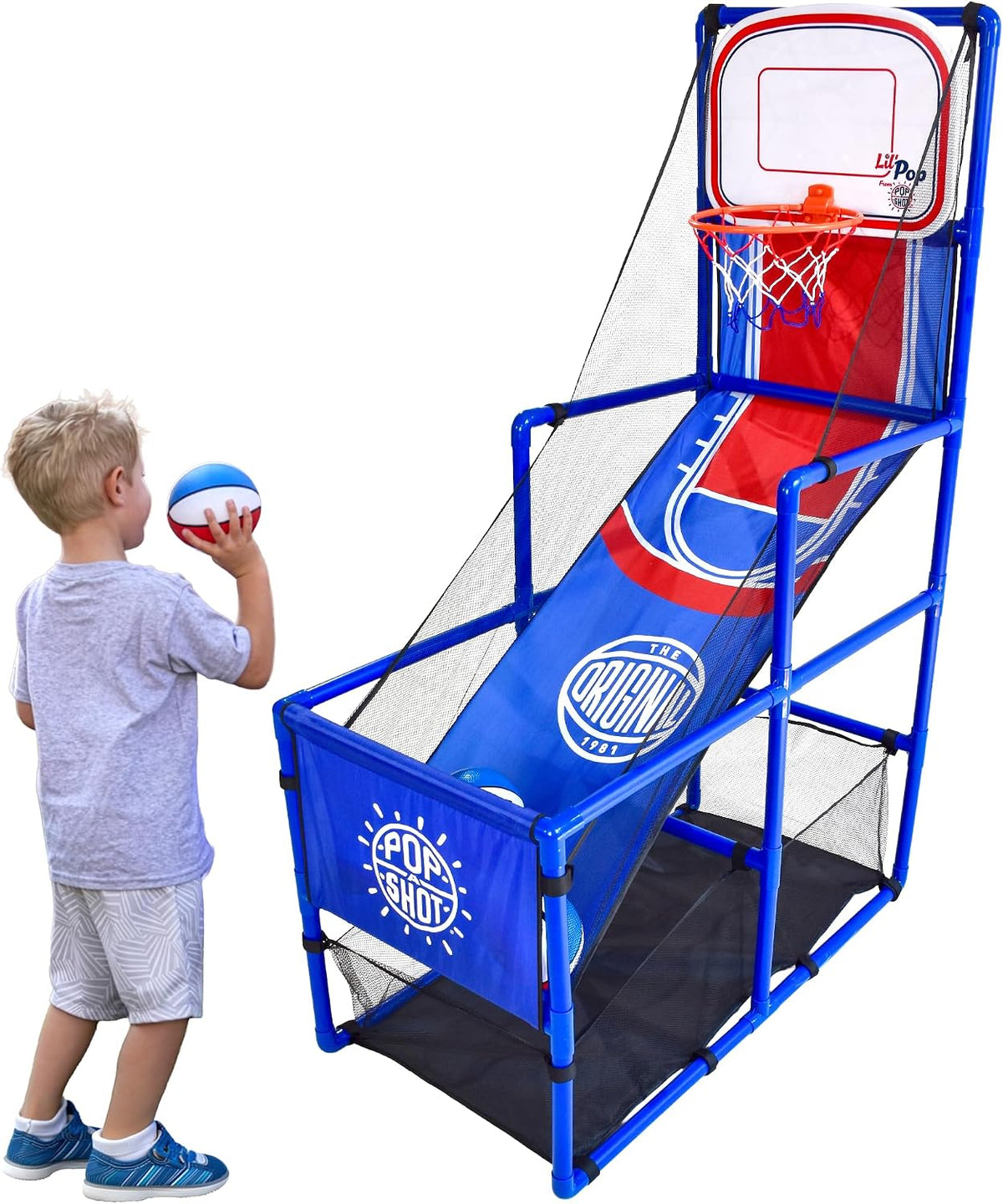 Pop-A-Shot Lil' Pop | Juego de aro de baloncesto para interiores para niños