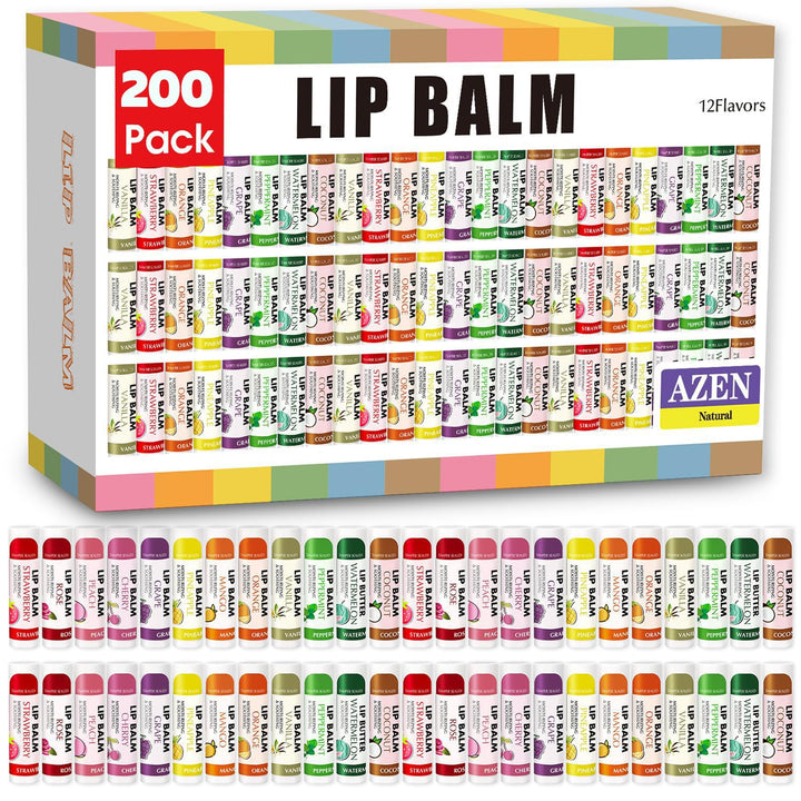 AZEN Paquete de 200 bálsamos labiales a granel, bálsamos labiales h...